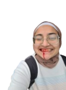 Aqsa with bloody mouth lol